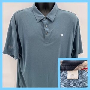 Travis Mathew‎ Mens Polo Shirt Blue Size XXL Golf Athletic Short Sleeve Casual